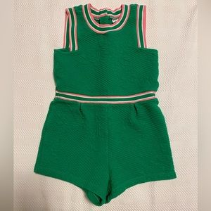 JANIE AND JACK Green and Pink Size 6 Romper